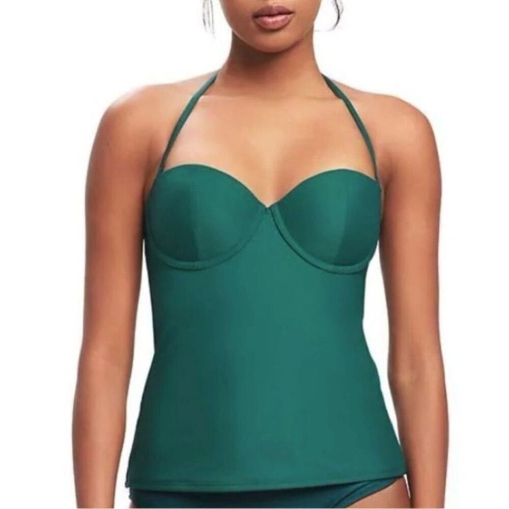 NWT Womens Old Navy Spruce Green Underwire Tankini Swim Top - Sz XS